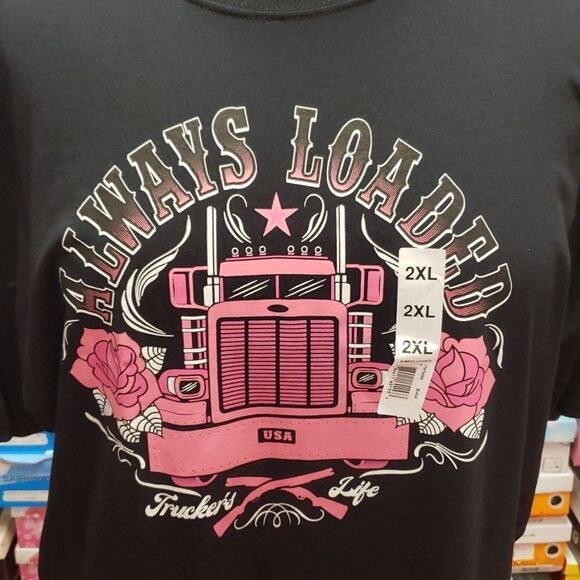 Lady Trucker NWT black graphic tee sz 2X - Picture 3 of 7